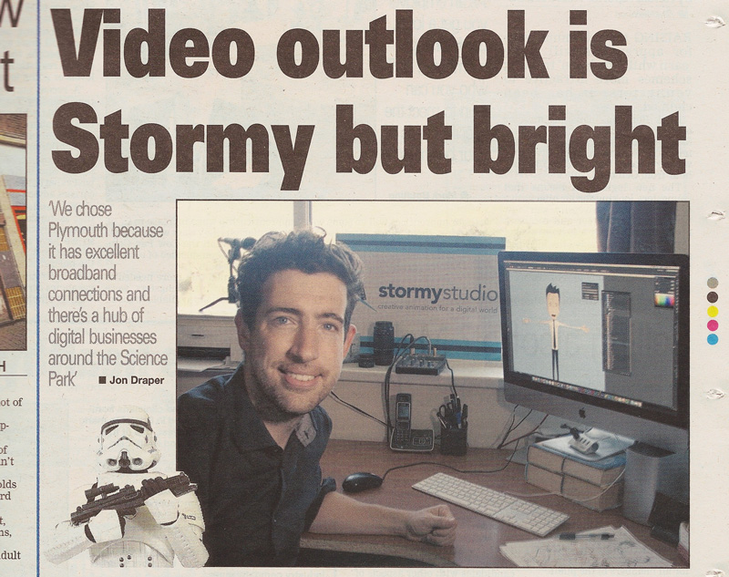 Jon Draper, Stormy Studio article in the Plymouth Herald
