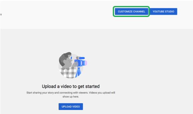 Click on customize channel on youtube 