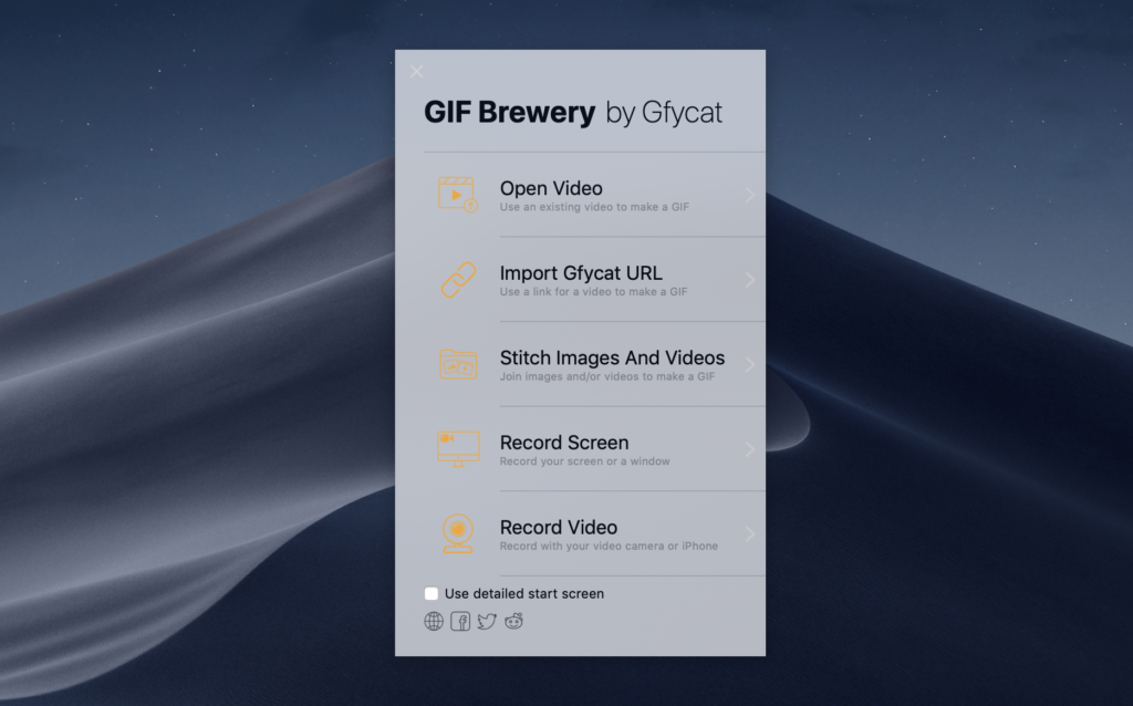 Gif maker intro screen.