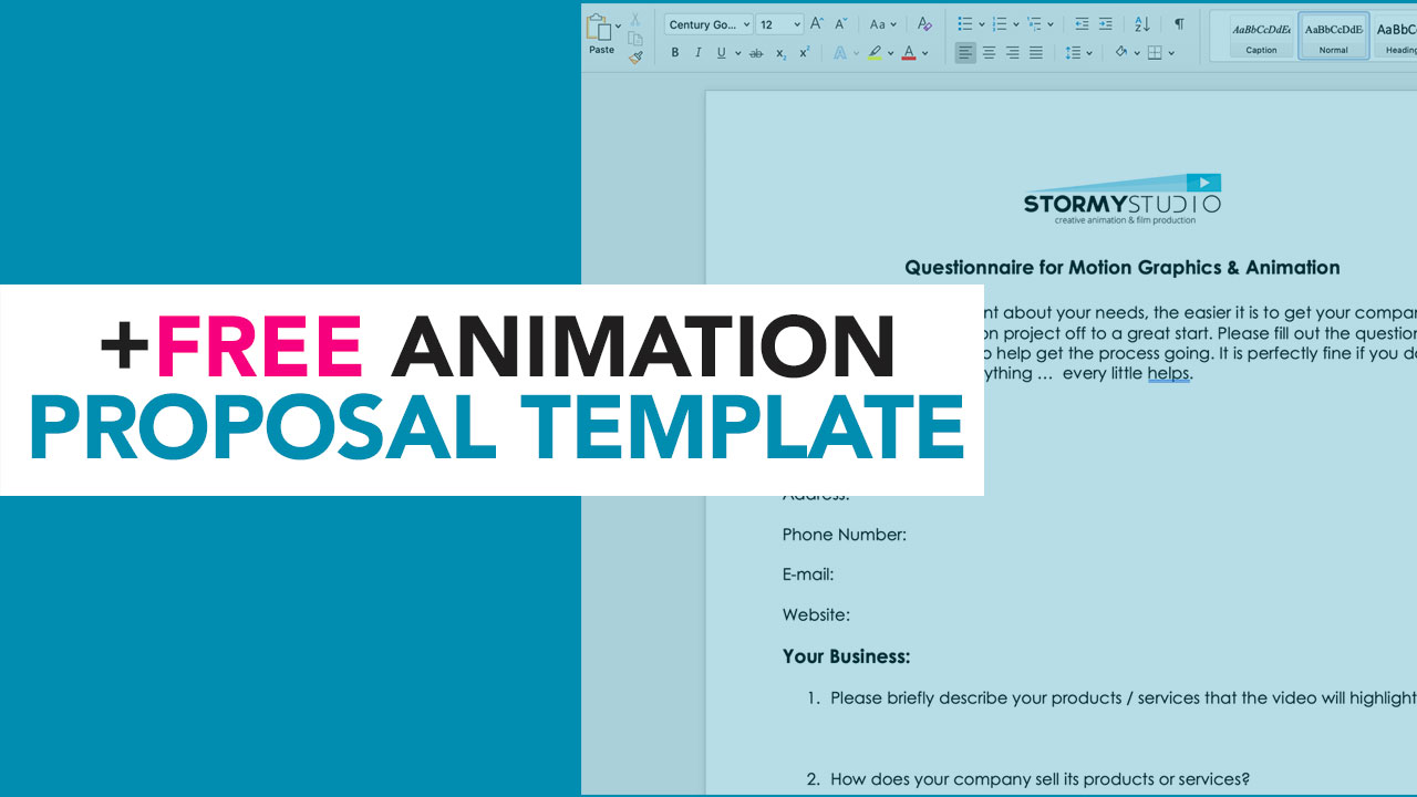 free animation proposal template