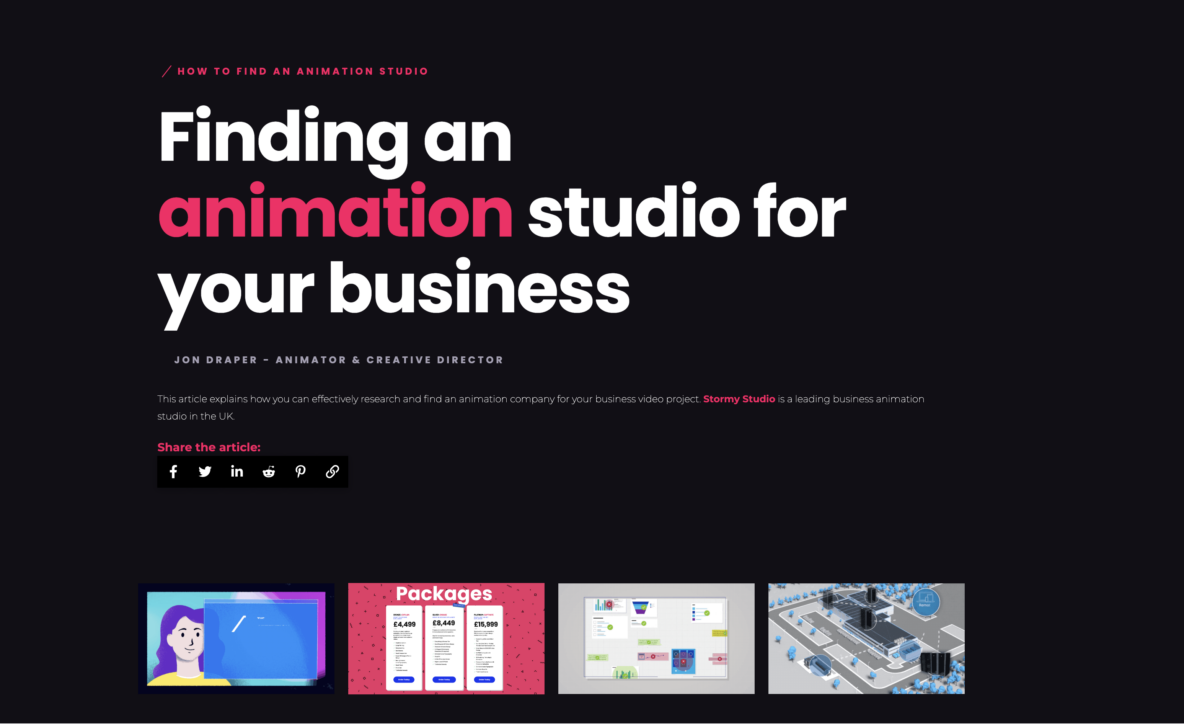 Find an animation studio for your business