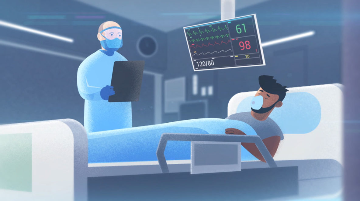 Animated characters in hospital