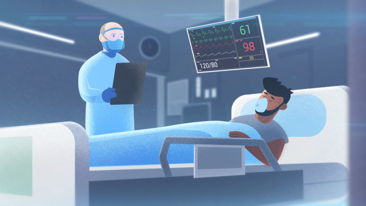 Animated characters in hospital