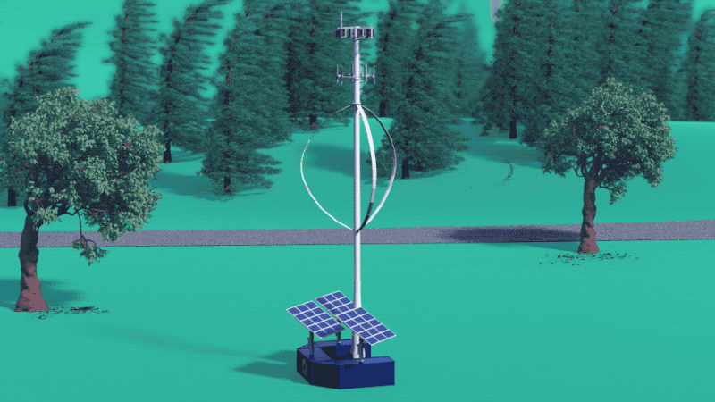 Cell tower 3D telecoms animation