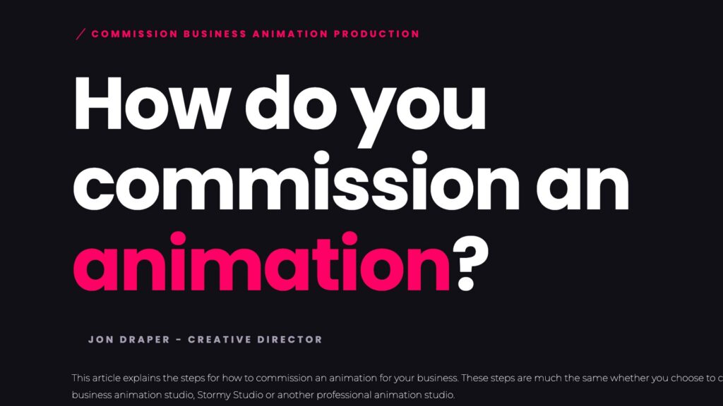 how do you commission an animation